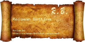 Reisman Bettina névjegykártya
